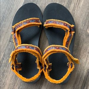Golden Tribal Teva Sandals